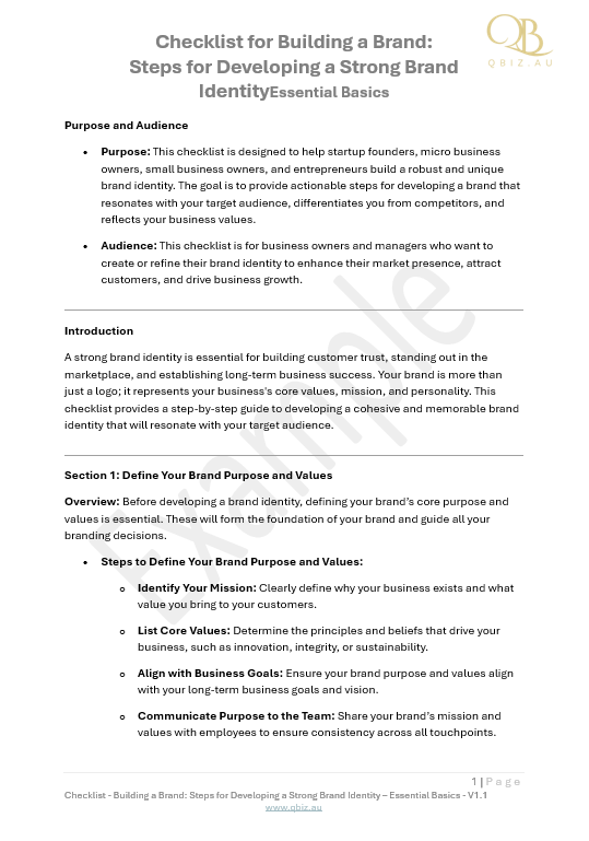 Checklist for Building a Brand: Steps for Developing a Strong Brand