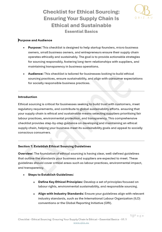 Checklist for Ethical Sourcing: Ensuring Your Supply Chain Is Ethical and Sustainable