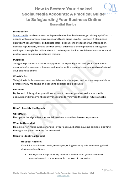 How to Restore Your Hacked Social Media Accounts A Practical Guide to Safeguarding Your Business Online
