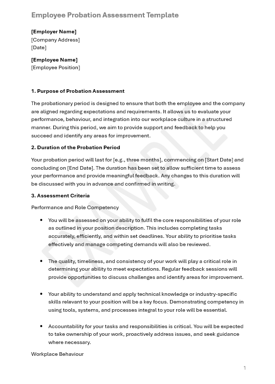 Employee Probation Assessment Framework: A Comprehensive Solution for Structured Evaluation and Employee Success