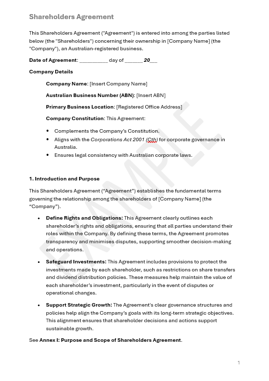 Shareholder Agreement: Essential Framework for Managing Shareholder Rights and Responsibilities