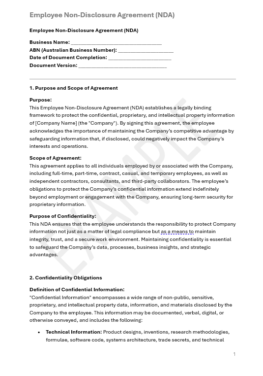 Employee Non-Disclosure Agreement: Comprehensive Template for Safeguarding Confidential and Proprietary Information