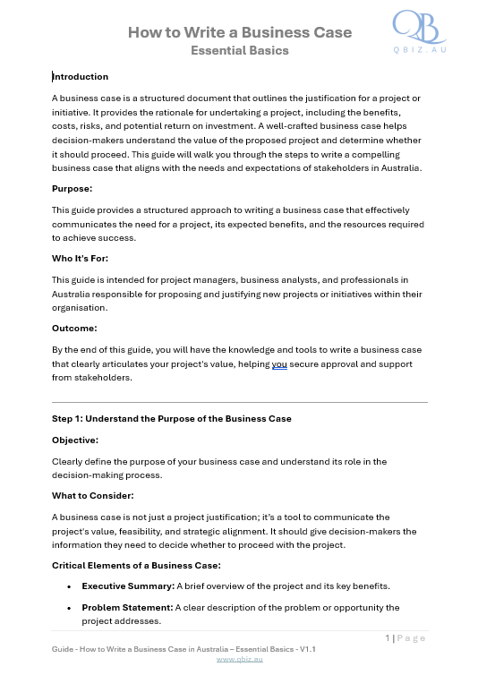 How to Write a Business Case in Australia