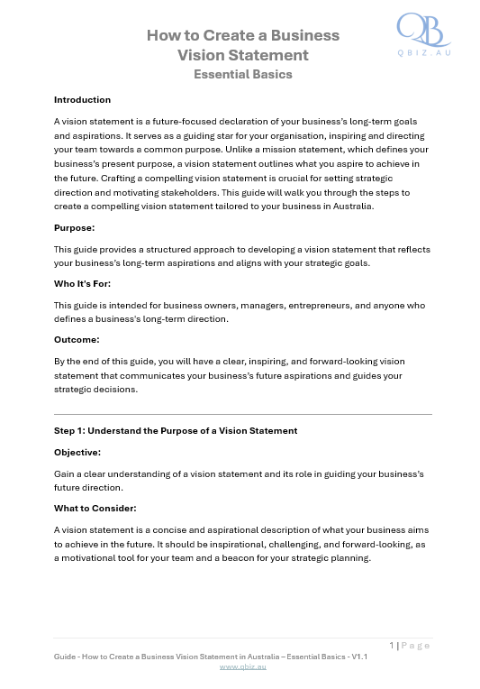 How to Create a Business Vision Statement