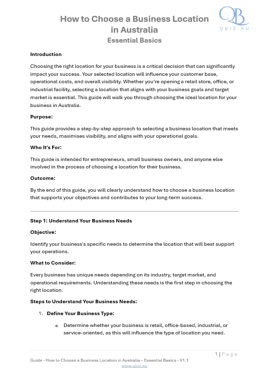 How to Choose a Business Location in Australia