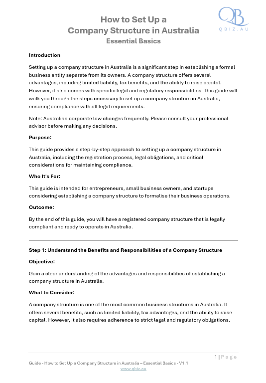 How to Set Up a Company Structure in Australia