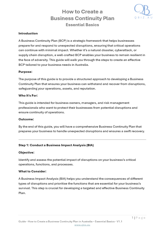 How to Create a Business Continuity Plan in Australia