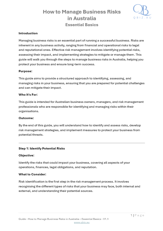 How to Manage Business Risks in Australia