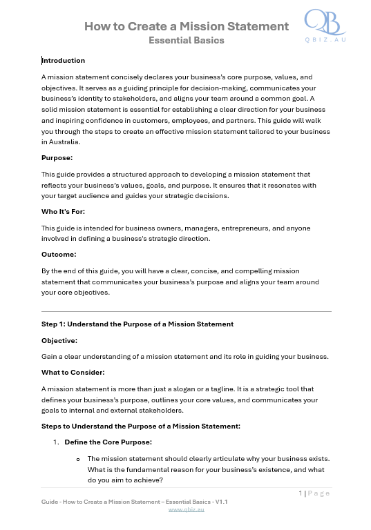 How to Create a Mission Statement in Australia