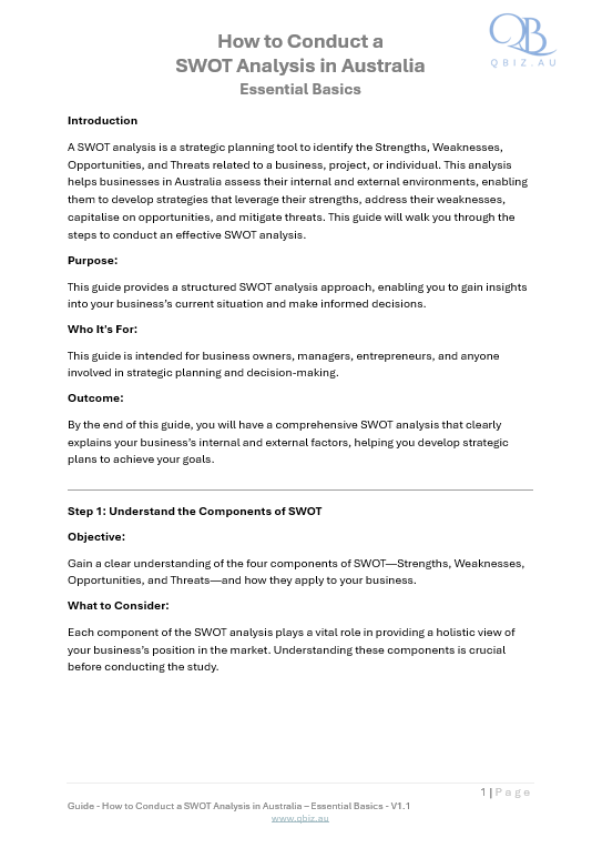 How to Conduct SWOT Analysis in Australia