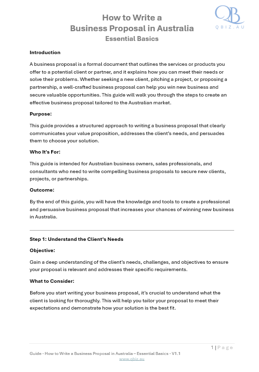 How to Write a Business Proposal in Australia