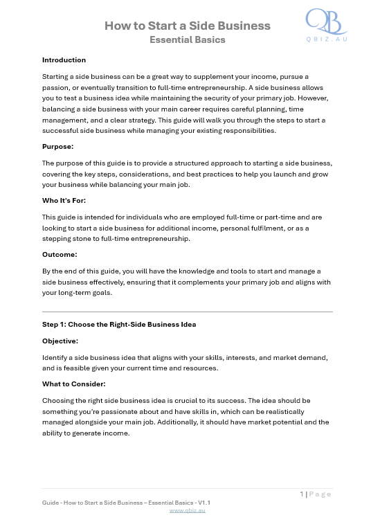 How to Start a Side Business in Australia