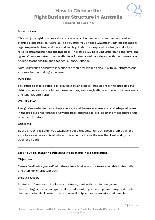How to Choose the Right Business Structure in Australia