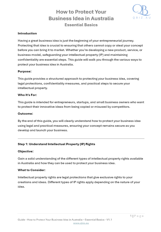 How to Protect Your Business Idea in Australia