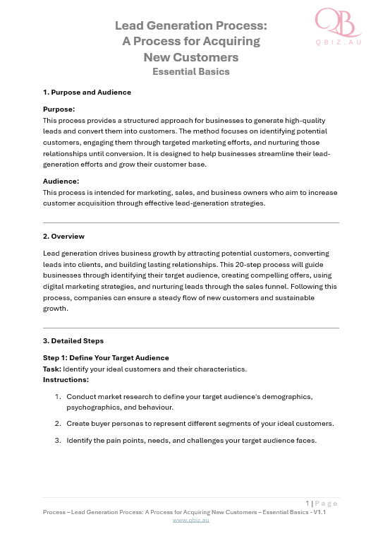 Lead Generation Process: A Process for Acquiring New Customers