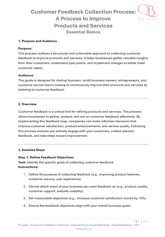 Customer Feedback Collection Process: A Process to Improve Products and Services