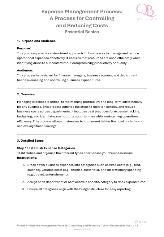 Expense Management Process: A Process for Controlling and Reducing Costs
