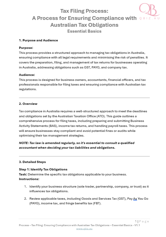 Tax Filing Process: A Process for Ensuring Compliance with Tax Obligations in Australia
