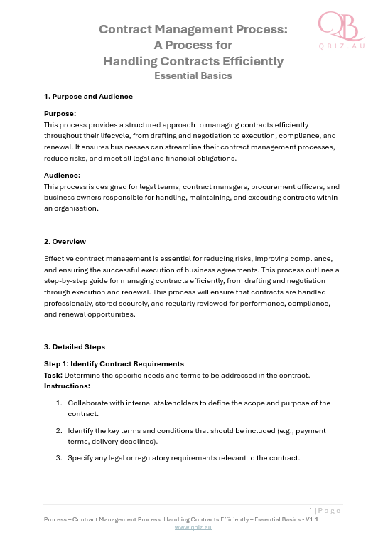 Contract Management Process: A Process for Handling Contracts Efficiently