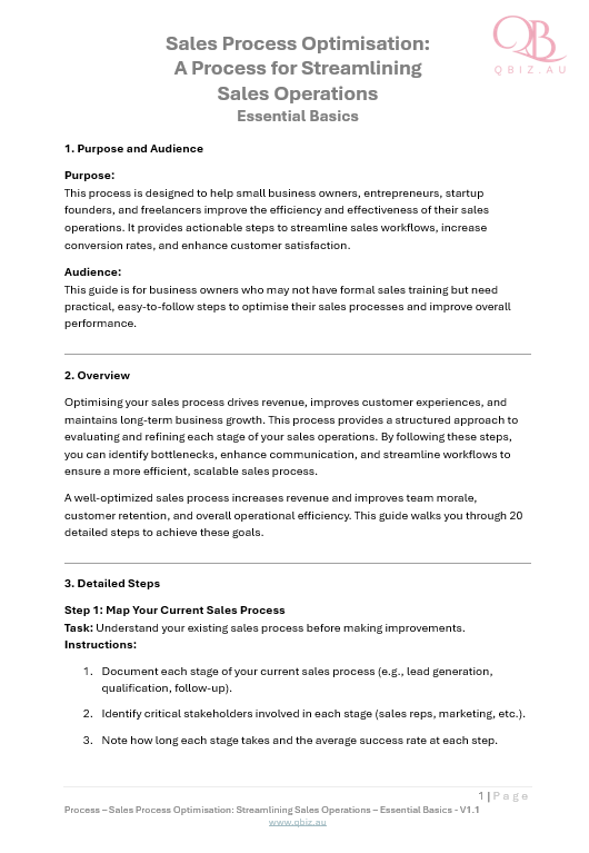 Sales Process Optimisation: A Process for Streamlining Sales Operations