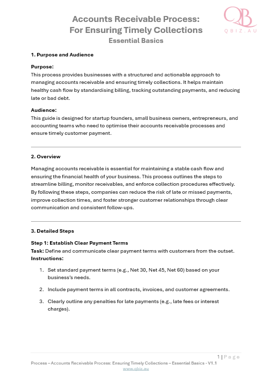 Accounts Receivable Process: A Process for Ensuring Timely Collections