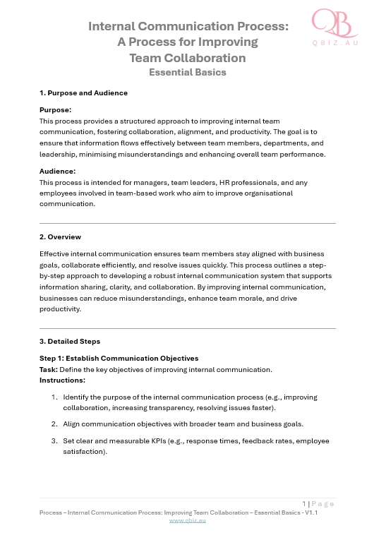 Internal Communication Process: A Process for Improving Team Collaboration
