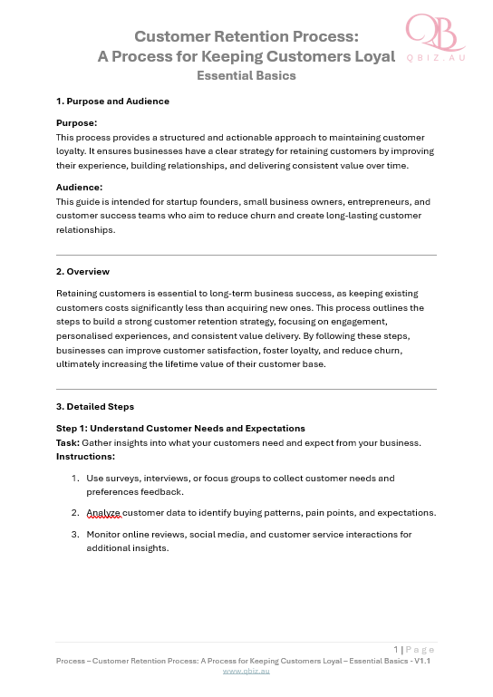 Customer Retention Process: A Process for Keeping Customers Loyal