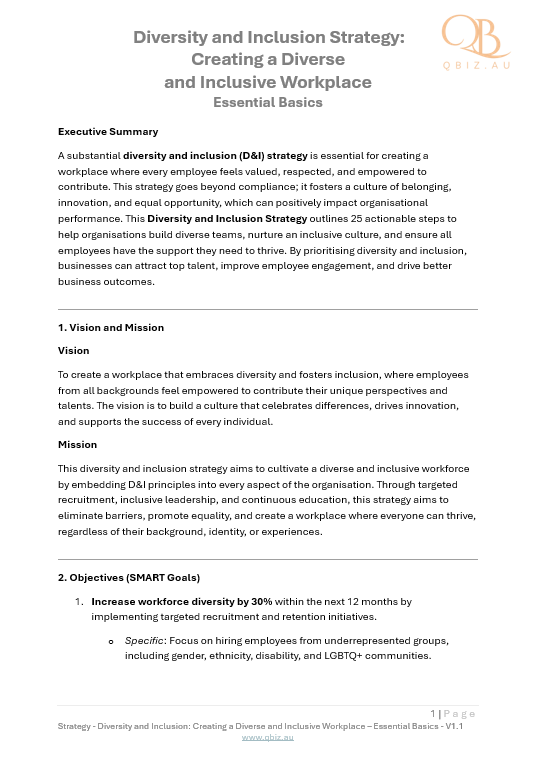 Diversity and Inclusion Strategy: Creating a Diverse and Inclusive Workplace