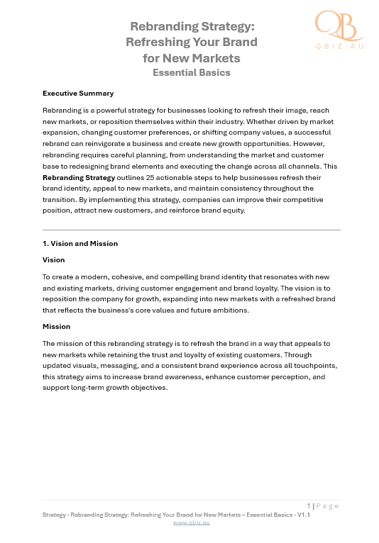 Rebranding Strategy: Refreshing Your Brand for New Markets