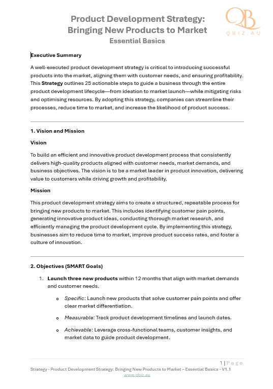 Product Development Strategy: Bringing New Products to Market