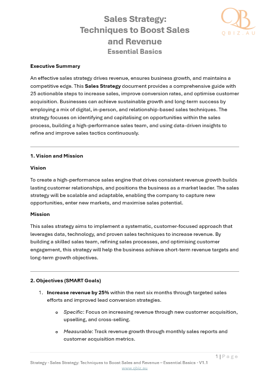 Sales Strategy: Techniques to Boost Sales and Revenue