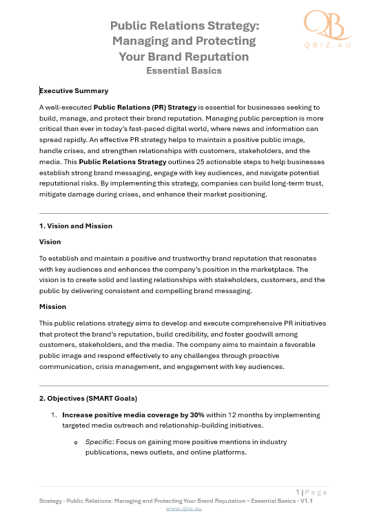 Public Relations Strategy: Managing and Protecting Your Brand Reputation