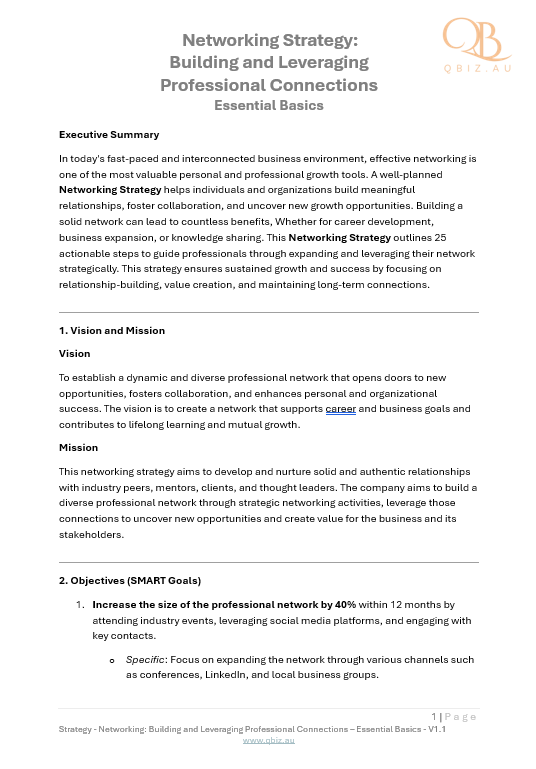 Networking Strategy: Building and Leveraging Professional Connections