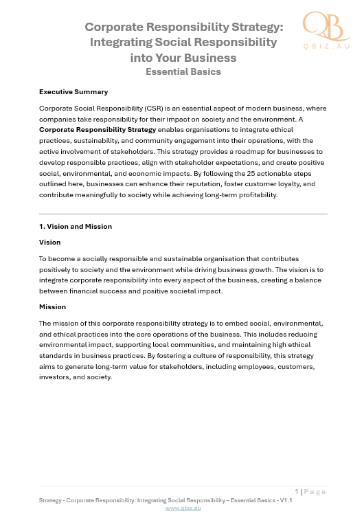 Corporate Responsibility Strategy: Integrating Social Responsibility into Your Business