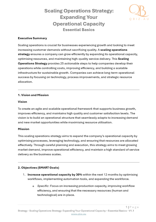 Scaling Operations Strategy: Expanding Your Operational Capacity