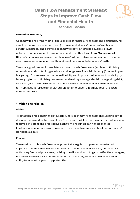 Cash Flow Management Strategy: Steps to Improve Cash Flow and Financial Stability