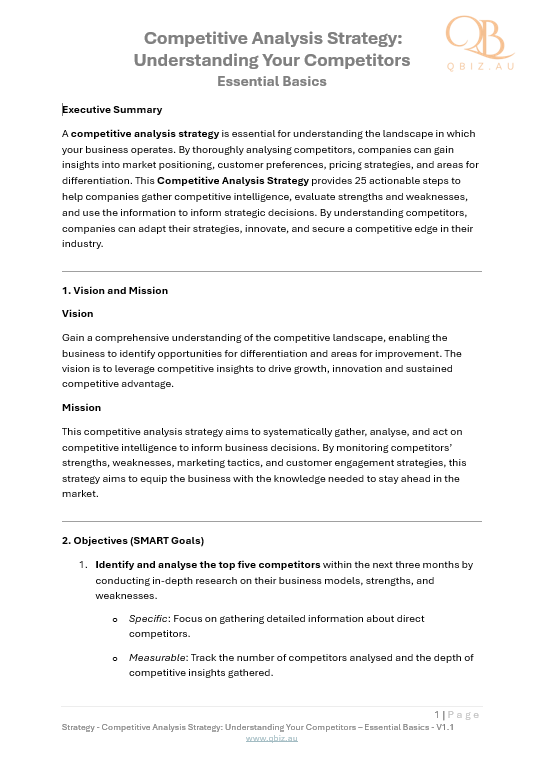 Competitive Analysis Strategy: Understanding Your Competitors