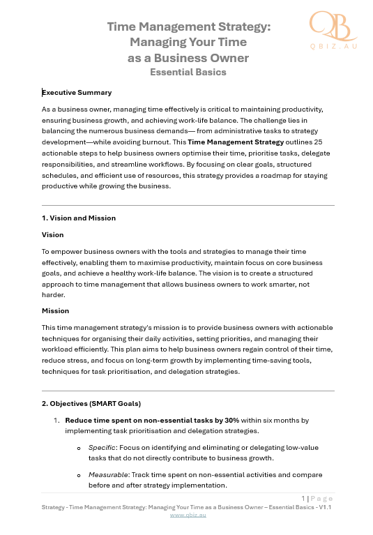 Time Management Strategy: Managing Your Time as a Business Owner