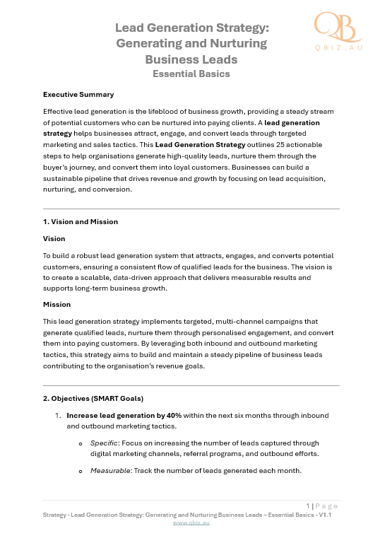 Lead Generation Strategy: Generating and Nurturing Business Leads