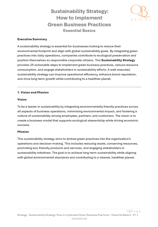 Sustainability Strategy: How to Implement Green Business Practices