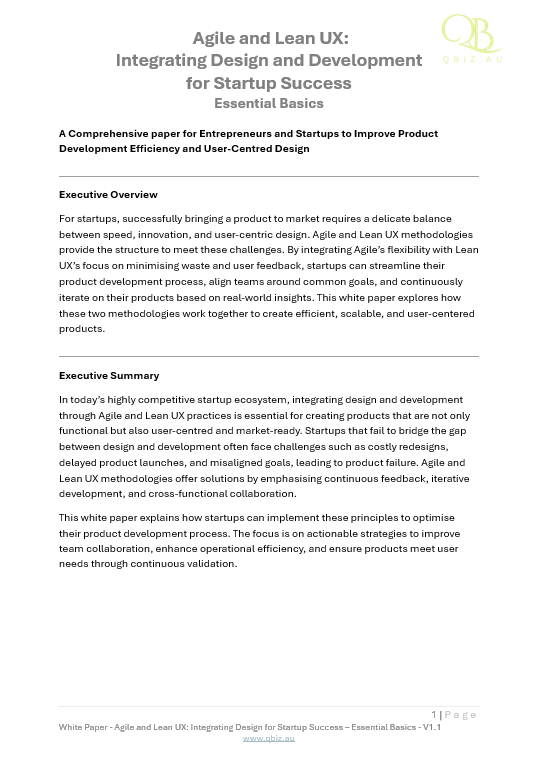 White Paper: Agile and Lean UX: Integrating Design and Development