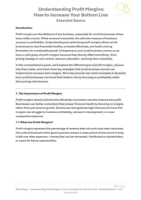 White Paper: Understanding Profit Margins: How to Increase Your Bottom Line