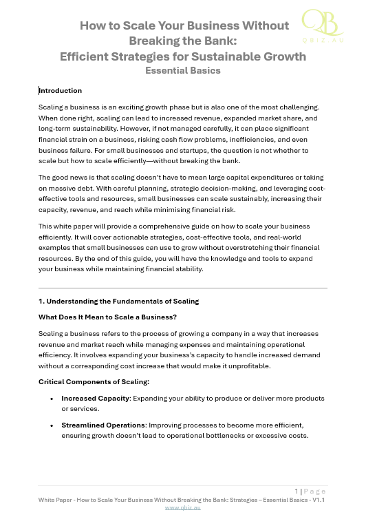 White Paper: How to Scale Your Business Without Breaking the Bank