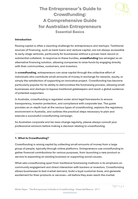 White Paper: The Entrepreneur’s Guide to Crowdfunding