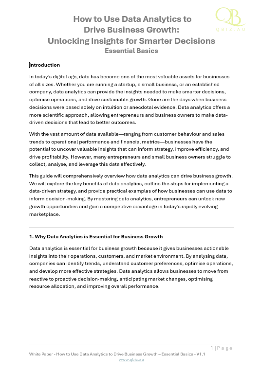 White Paper: How to Use Data Analytics to Drive Business Growth