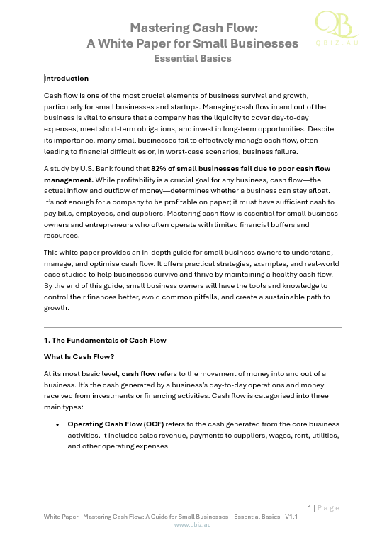 White Paper: Mastering Cash Flow: A Guide for Small Businesses