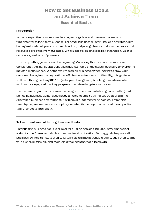 White Paper: How to Set Business Goals and Achieve Them