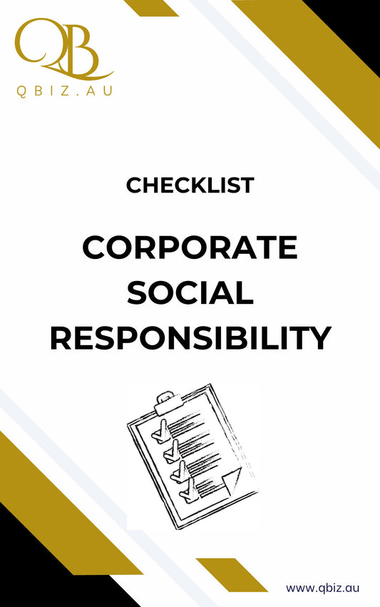 Checklist for Corporate  Social Responsibility (CSR):  How to Integrate CSR into Your Business Model