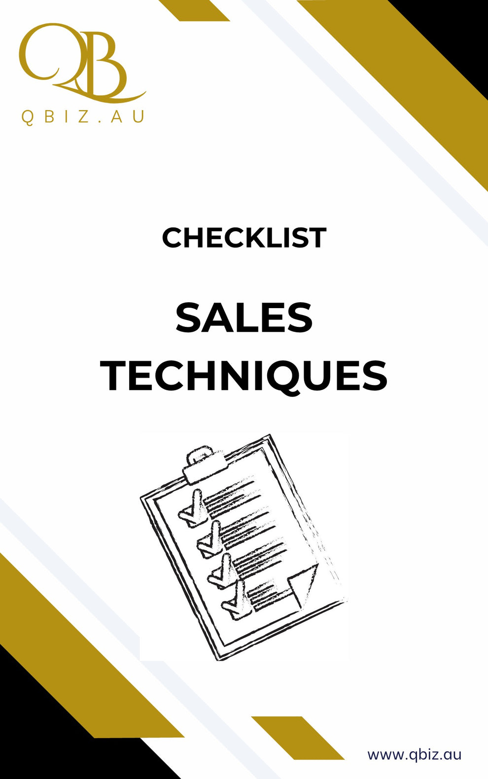 Sales Techniques Checklist to Close More Deals – $4.99 – Qbiz.AU