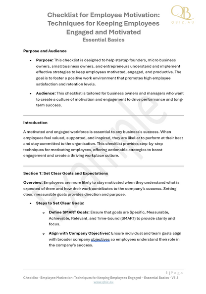 Checklist for Employee Motivation: Techniques for Keeping Employees  Engaged and Motivated